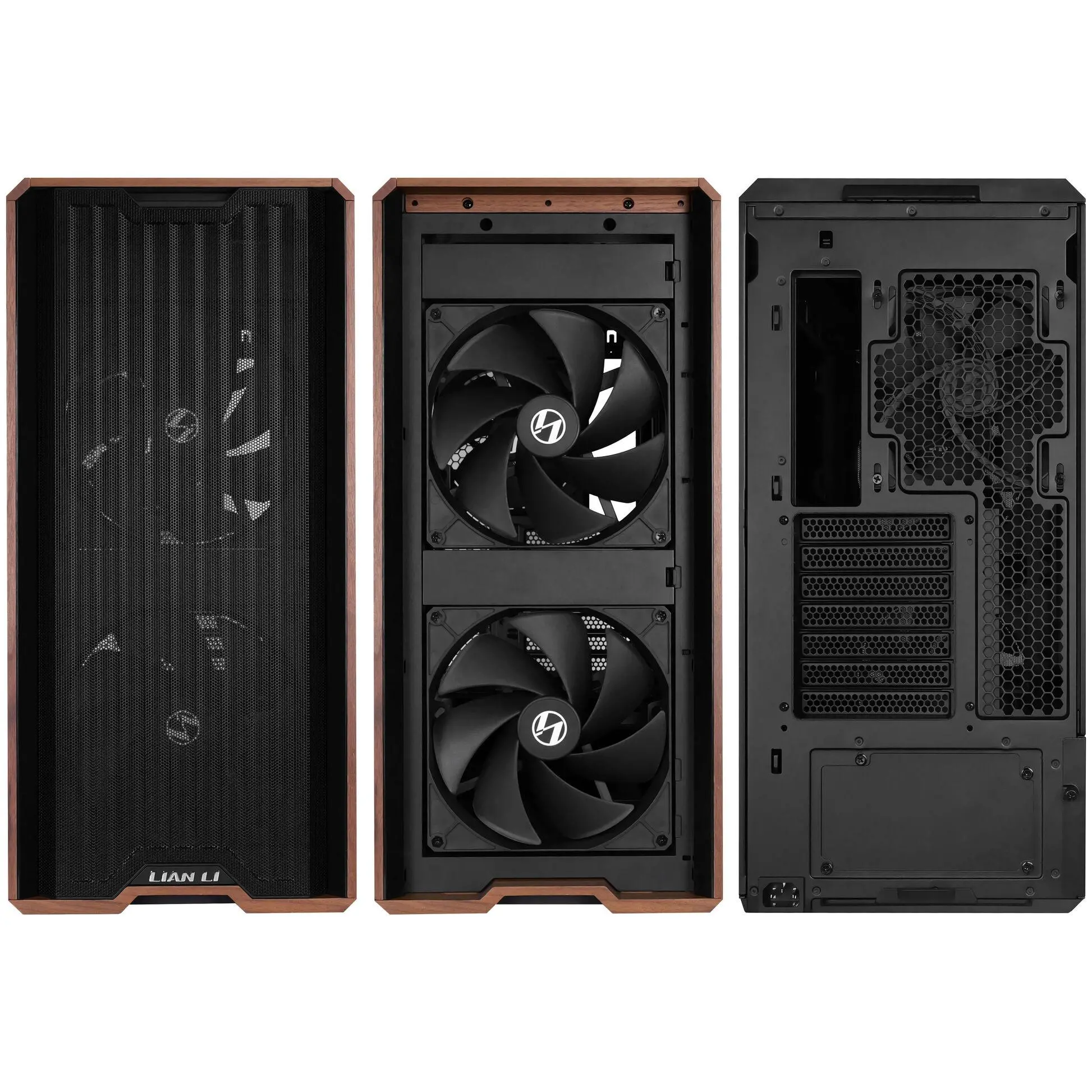 Кутия Lian-Li LANCOOL 217 Mid-Tower, Tempered Glass, Wood-Black - image 2