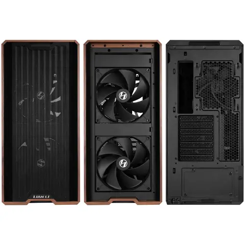 Кутия Lian-Li LANCOOL 217 Mid-Tower, Tempered Glass, Wood-Black - image 2