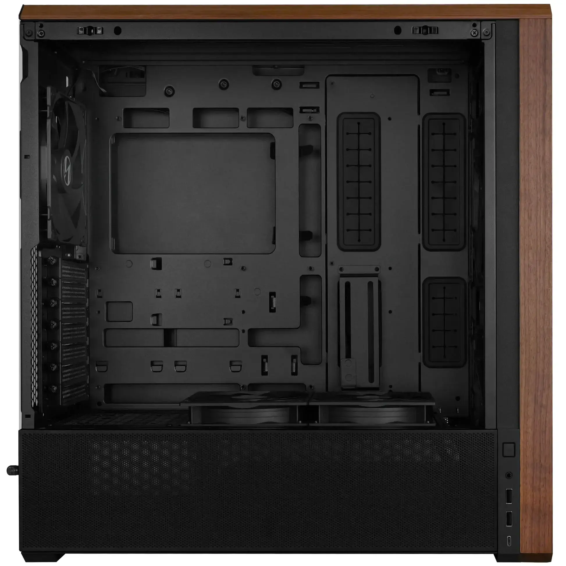 Кутия Lian-Li LANCOOL 217 Mid-Tower, Tempered Glass, Wood-Black - image 4
