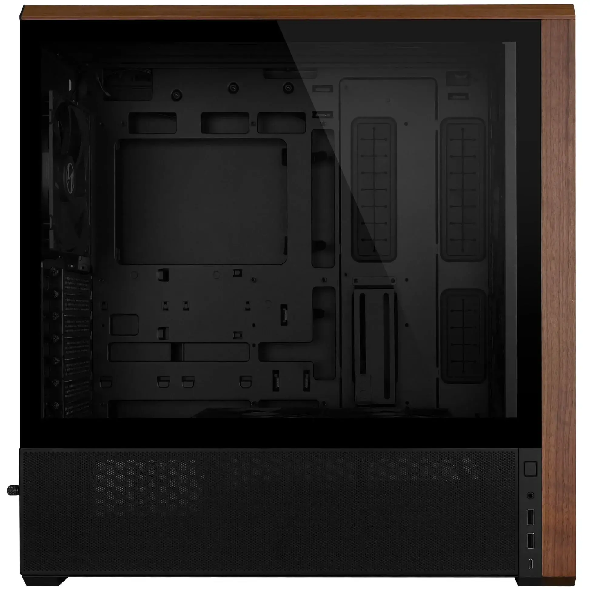 Кутия Lian-Li LANCOOL 217 Mid-Tower, Tempered Glass, Wood-Black - image 5