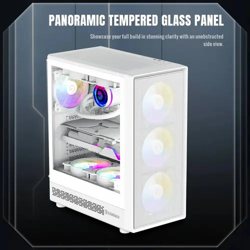 Gamemax carcasă Case ATX - Storm 2 AW - 6 x 120 mm Addressable RGB ventilatoare - 10