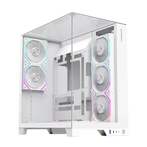 Gamemax кутия Case ATX - Infinity Pro White - 5 x 120 mm Addressable RGB fans - image 1