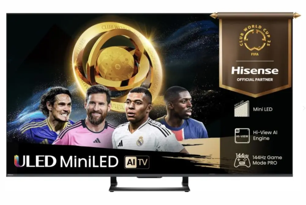 Телевизор, Hisense 75"U7Q, 4K Ultra HD 3840x2160, ULED, FALD, Quantum Dot, 144Hz, IPS, HDR 10+, HLG, Dolby Vision IQ, Dolby Atmos, Smart TV, WiFi 5GHz, WiFi Direct, BT, Anyview Cast,light sensor, 4xHDMI, 2xUSB, LAN, CI+, DVB-T2/C/S2, Black