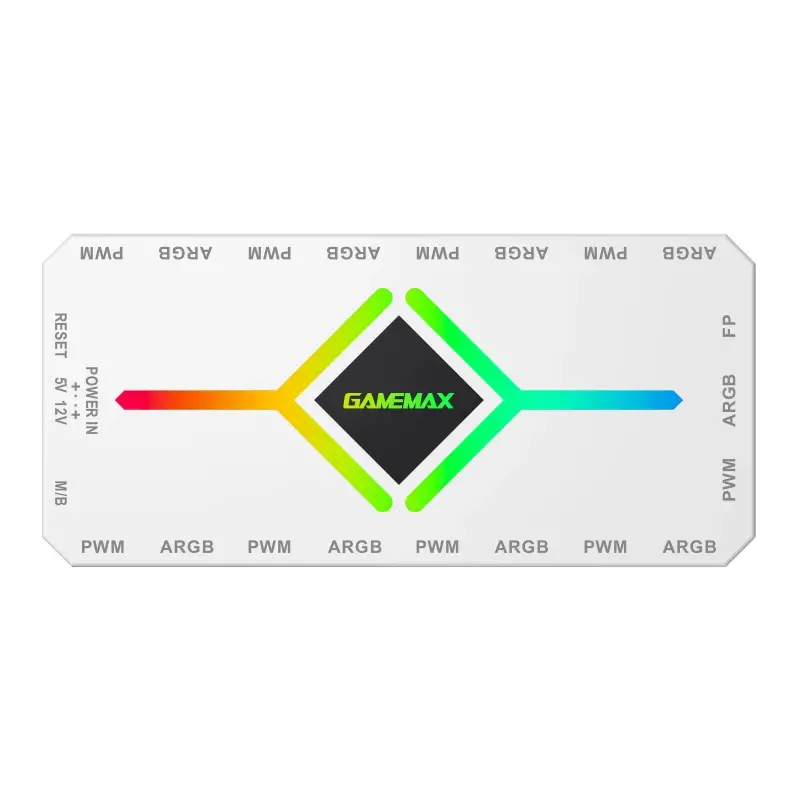 Gamemax διακλαδωτής ανεμιστήρων Fan Hub - V4.0 PWM ARGB Hub + Controller Λευκό