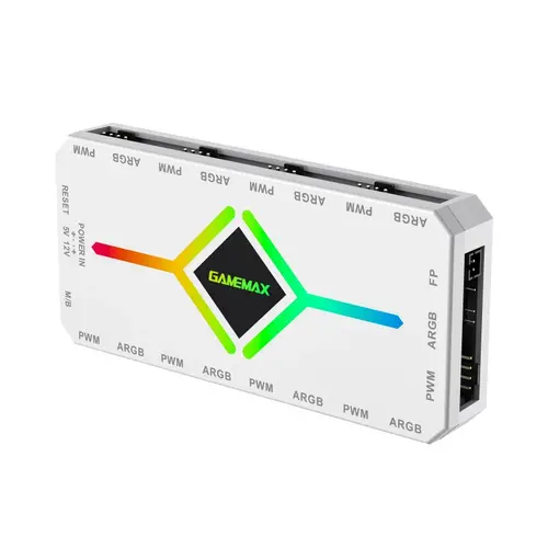 Gamemax διακλαδωτής ανεμιστήρων Fan Hub - V4.0 PWM ARGB Hub + Controller Λευκό - 2