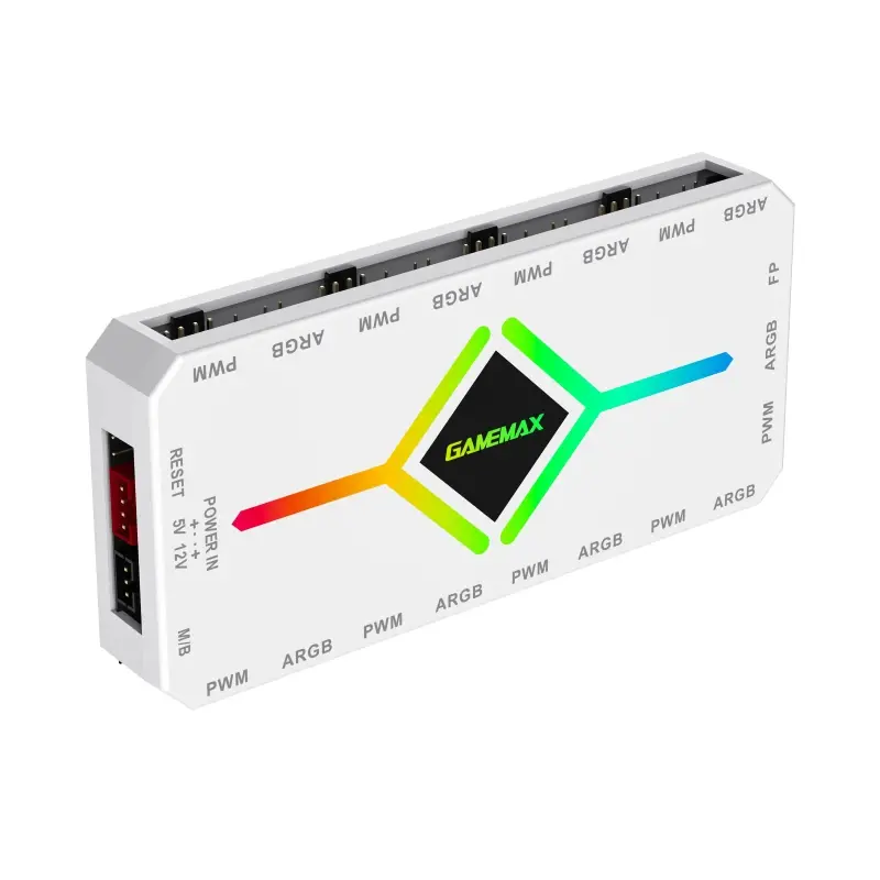 Gamemax διακλαδωτής ανεμιστήρων Fan Hub - V4.0 PWM ARGB Hub + Controller Λευκό - image 2