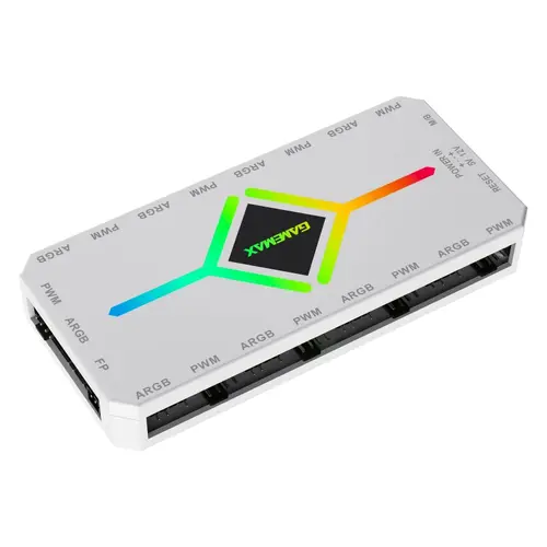 Gamemax разклонител за вентилатори Fan Hub - V4.0 PWM ARGB Hub + Controller White - image 3
