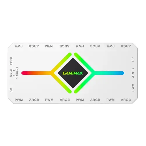 Gamemax διακλαδωτής ανεμιστήρων Fan Hub - V4.0 PWM ARGB Hub + Controller Λευκό