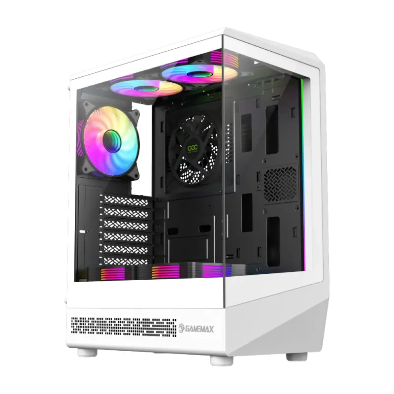 Gamemax carcasă ATX - Vista COC AW - 5 x ventilatoare A-RGB de 120 mm, ventilator COC pe placa de bază