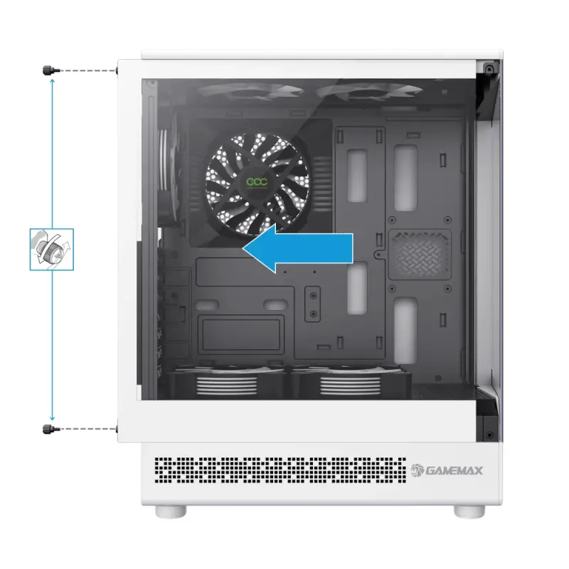 Gamemax кутия Case ATX - Vista COC AW - 5 x 120 mm A-RGB Fans, MB Plate COC Fan - image 7