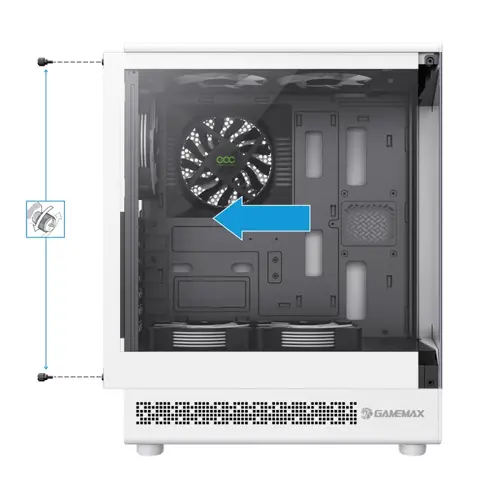 Gamemax κουτί υπολογιστή ATX - Vista COC AW - 5 x 120 mm ανεμιστήρες A-RGB, ανεμιστήρας COC στην πλάκα μητρικής - 8