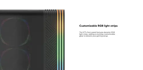 1stPlayer кутия Case ATX - VT7-BK - USB-C, Mesh, A-RGB - image 10