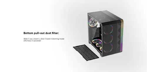 1stPlayer кутия Case ATX - VT7-BK - USB-C, Mesh, A-RGB - image 11