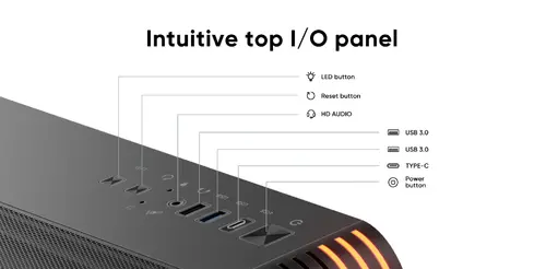 1stPlayer кутия Case ATX - VT7-BK - USB-C, Mesh, A-RGB - image 7
