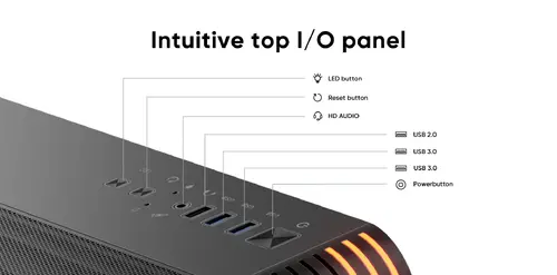 1stPlayer кутия Case mATX - VT6-BK - Mesh, A-RGB - image 7