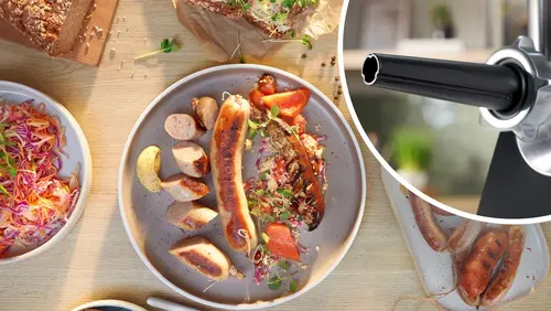 Месомелачка, Bosch MFWS650B, SER6, Meat mincer - MultiPower 2100 W, Planetary gearbox, 3,5 kg/min, kebbe attachment, sausage attachment, fruit press attachment, reverse function, Black - image 9