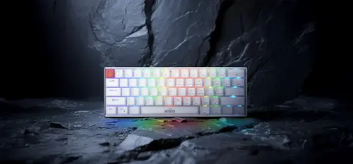Marvo механична геймърска клавиатура Gaming Mechanical keyboard Saber 61 KG933G White - 61 keys, Red Switches [Linear] - image 9