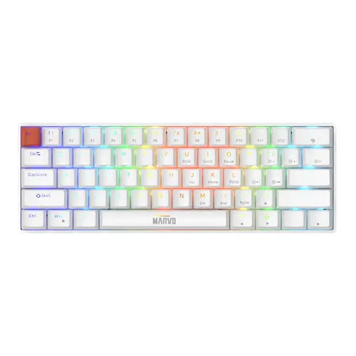 Marvo tastatură mecanică de gaming Gaming Mechanical keyboard Saber 61 KG933G Alb - 61 de taste, Red Switches [Linear] - 1