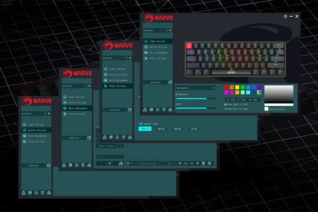 Marvo механична геймърска клавиатура Gaming Mechanical keyboard Saber 61 KG933G - 61 keys, Red Switches [Linear] - image 7
