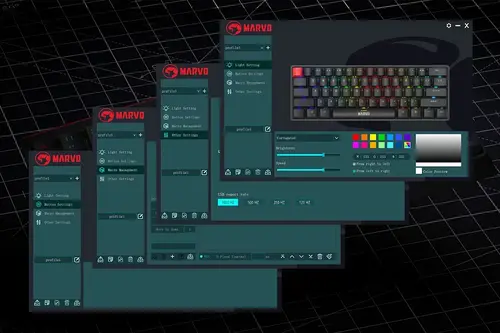 Tastatură mecanică de gaming Marvo Gaming Mechanical keyboard Saber 61 KG933G - 61 de taste, Red Switches [Linear] - 8