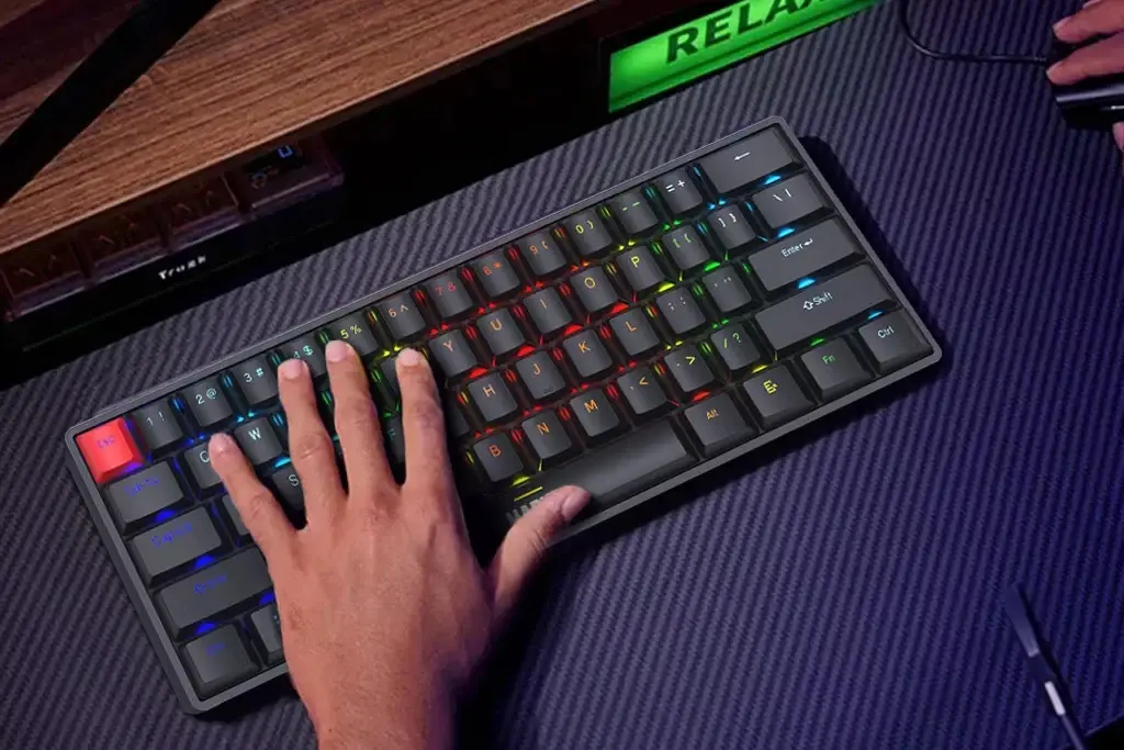 Marvo механична геймърска клавиатура Gaming Mechanical keyboard Saber 61 KG933G - 61 keys, Red Switches [Linear] - image 8