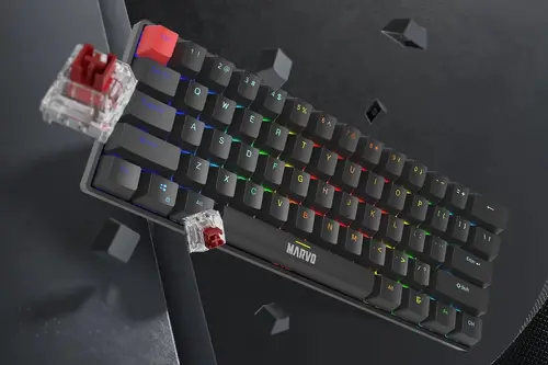 Tastatură mecanică de gaming Marvo Gaming Mechanical keyboard Saber 61 KG933G - 61 de taste, Red Switches [Linear] - 10