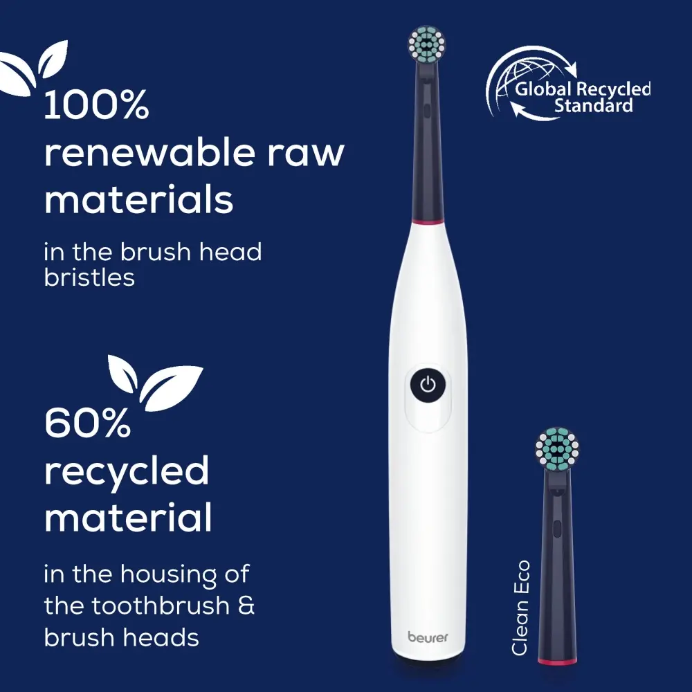 Електрическа четка за зъби, Beurer TB 15 Electric toothbrush; 2 cleaning programs; 12days Battery life; 2-min timer; Oscillating, pulsating, brushing technology; Incl. USB-C charging cable and Clean Eco brush head; white - image 5
