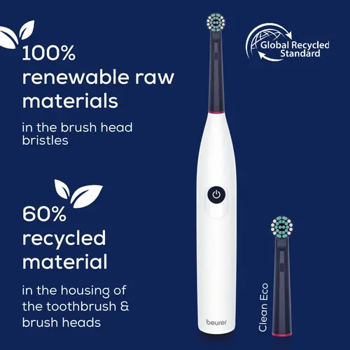 Електрическа четка за зъби, Beurer TB 15 Electric toothbrush; 2 cleaning programs; 12days Battery life; 2-min timer; Oscillating, pulsating, brushing technology; Incl. USB-C charging cable and Clean Eco brush head; white - image 5