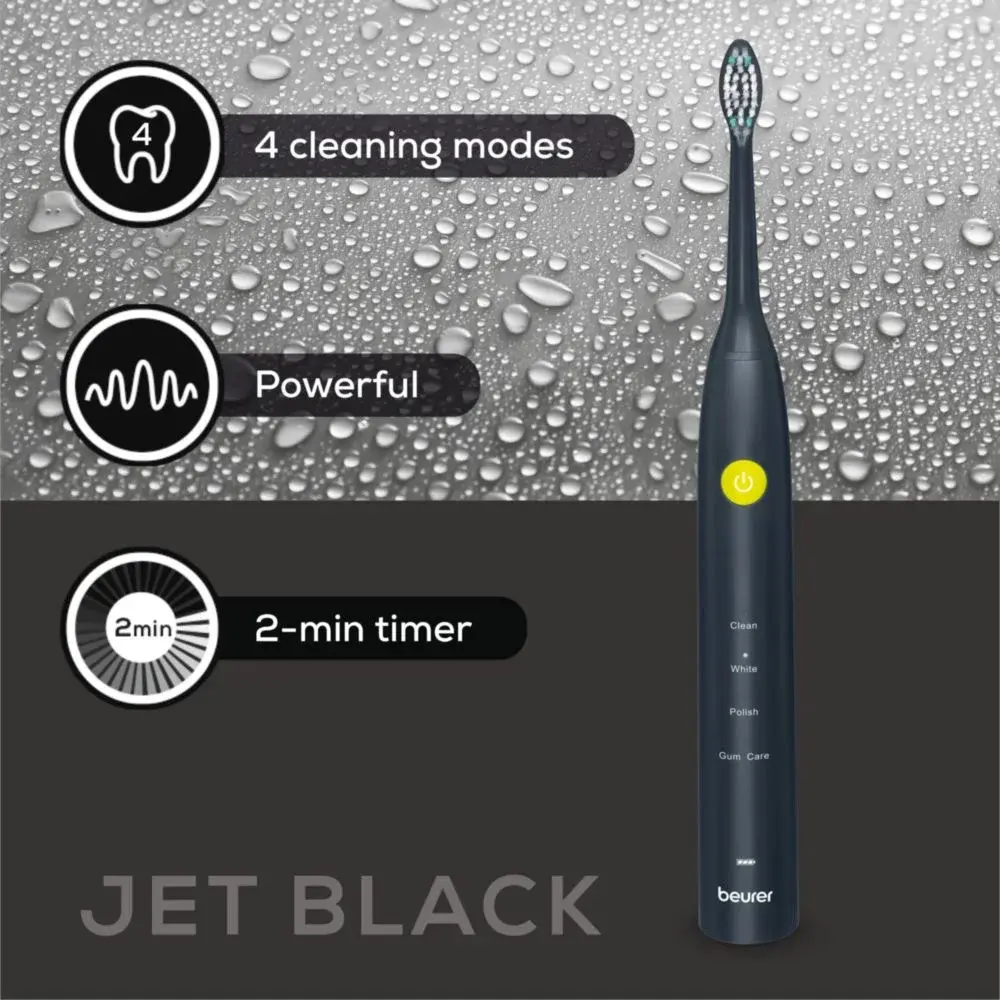Ηλεκτρική οδοντόβουρτσα, Beurer SC 30 Jet Black, Ηλεκτρική ηχητική οδοντόβουρτσα, έως 80.000 κινήσεις/λεπτό, 4 προγράμματα καθαρισμού: Clean, White - image 6