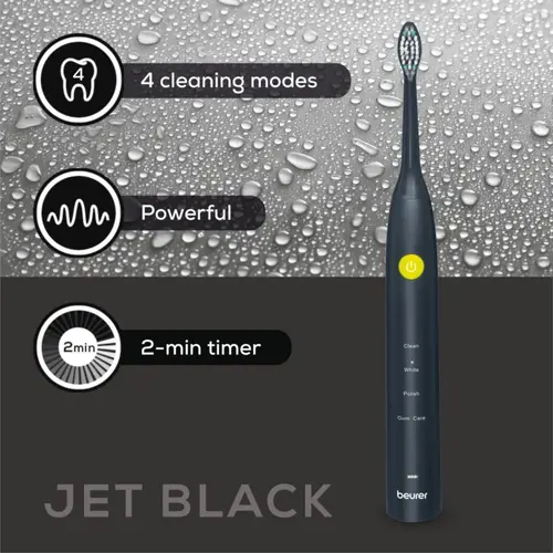 Електрическа четка за зъби, Beurer SC 30 Jet Black, Electric Sonic Toothbrush, up to 80,000 mov/min, 4 cleaning programs: Clean, White, Polish, Gum Care, Int. 2-min. timer, Incl. 2 toothbrush heads and USB-C charging cable, 15 days of battery life - image 6