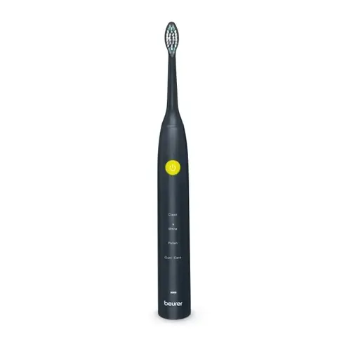 Електрическа четка за зъби, Beurer SC 30 Jet Black, Electric Sonic Toothbrush, up to 80,000 mov/min, 4 cleaning programs: Clean, White, Polish, Gum Care, Int. 2-min. timer, Incl. 2 toothbrush heads and USB-C charging cable, 15 days of battery life