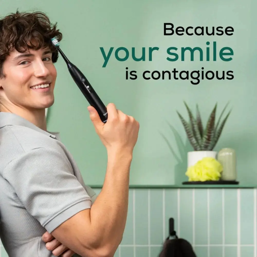 Електрическа четка за зъби, Beurer SC 50 midnight ink, Electric Sonic Toothbrush, up to 80,000 mov/min, 5 cleaning programs: Clean, Sensitive, Polish, Gum Care, Whiten, Pressure sensor , 2-min. timer, Incl. 2 toothbrush heads and magnetic charging plate, 22 days of battery life - image 7