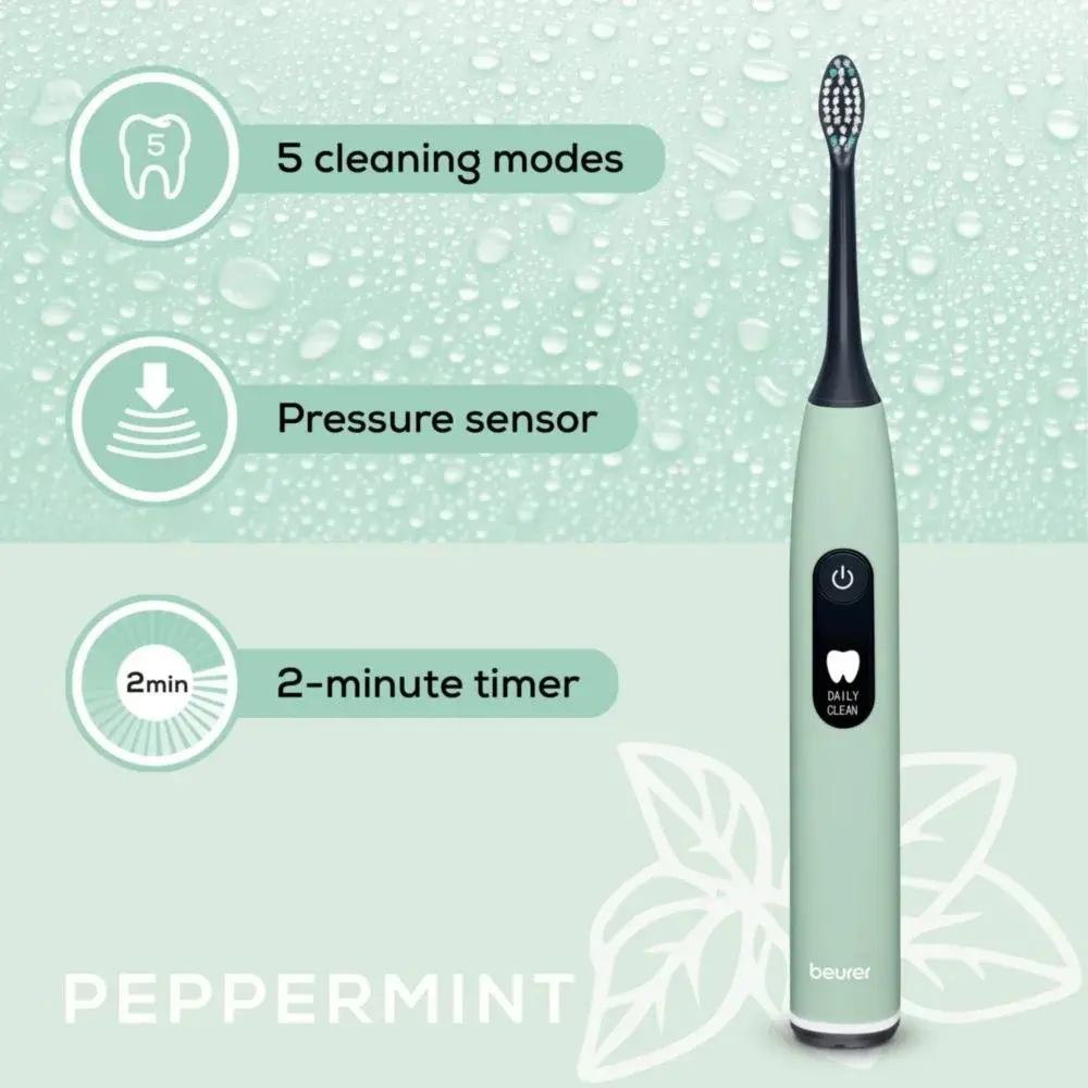 Ηλεκτρική οδοντόβουρτσα, Beurer SC 50 peppermint, ηχητική ηλεκτρική οδοντόβουρτσα, έως 80,000 κινήσεις/λεπτό, 5 προγράμματα καθαρισμού: Clean - image 3