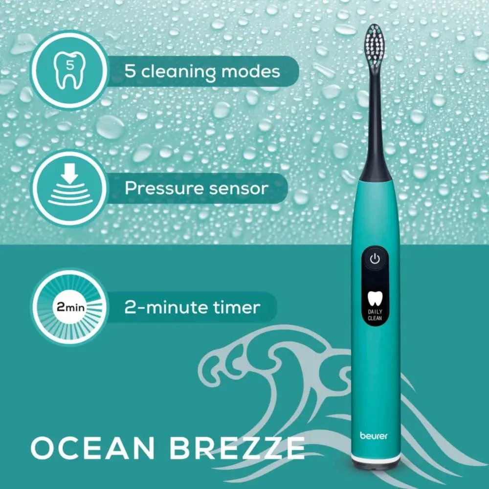Periuță de dinți electrică, Beurer SC 50 ocean breeze Periuță sonică electrică, până la 80.000 mișcări/min, 5 programe de curățare: Clean, Sensitive - image 3