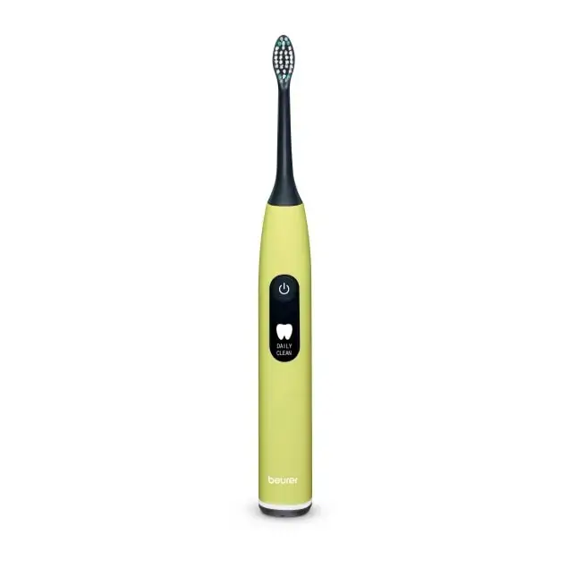 Електрическа четка за зъби, Beurer SC 50 splashy lemon Electric Sonic Toothbrush, up to 80,000 mov/min, 5 cleaning programs: Clean, Sensitive, Polish, Gum Care, Whiten, Pressure sensor , 2-min. timer, Incl. 2 toothbrush heads and magnetic charging plate, 22 days of battery life - image 1