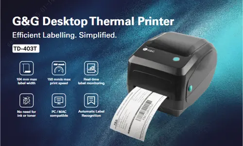 IMPRIMANTĂ DE ETICHETE - DESKTOP BARCODE PRINTER G&G - USB+Bluetooth+WiFi - PN TD-403T (TD403T) - 2