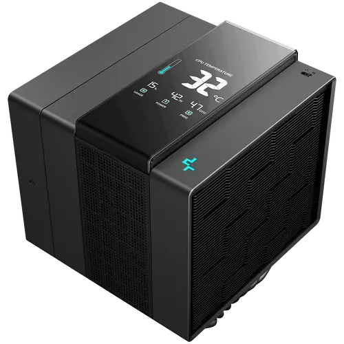DeepCool ASSASSIN IV VC VISION, CPU Air Cooler, 1x120mm + 1x140mm FDB Fans, Fan Speed Switch, Digital Display, Vapor Chamber, TDP 300W, 7 Heatpipes, LGA20xx/1851/1700/1200/115x, AMD AM5/AM4, 147x144x172 mm(LxWxH), 6Y, R-ASN4-BKNVMD-G