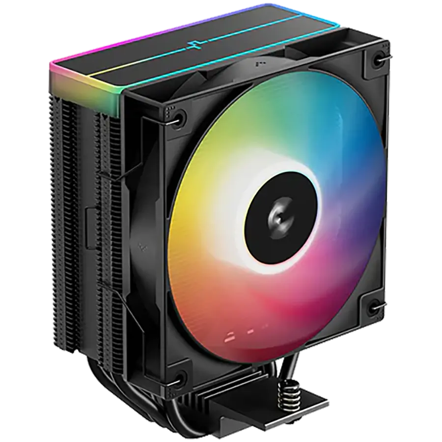 DeepCool AG400 BK ARGB V2, CPU Air Cooler, 1x120mm ARGB PWM Fan, ARGB Top Cover, TDP 220W, 4 Heatpipes, Black, LGA1851/1700/1200/115x, AMD AM5/AM4, 125x92x154 mm(LxWxH), 2Y, R-AG400-BKAMMN-GJD