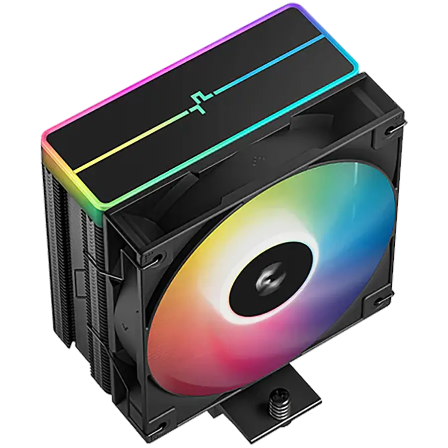 DeepCool AG400 BK ARGB V2, CPU Air Cooler, 1x120mm ARGB PWM Fan, ARGB Top Cover, TDP 220W, 4 Heatpipes, Black, LGA1851/1700/1200/115x, AMD AM5/AM4, 125x92x154 mm(LxWxH), 2Y, R-AG400-BKAMMN-GJD - image 1