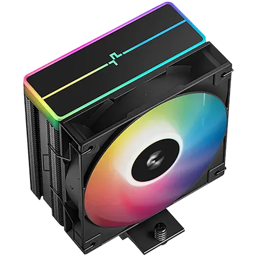 DeepCool AG400 BK ARGB V2, CPU Air Cooler, 1x120mm ARGB PWM Fan, ARGB Top Cover, TDP 220W, 4 Heatpipes, Black, LGA1851/1700/1200/115x, AMD AM5/AM4, 125x92x154 mm(LxWxH), 2Y, R-AG400-BKAMMN-GJD - image 1