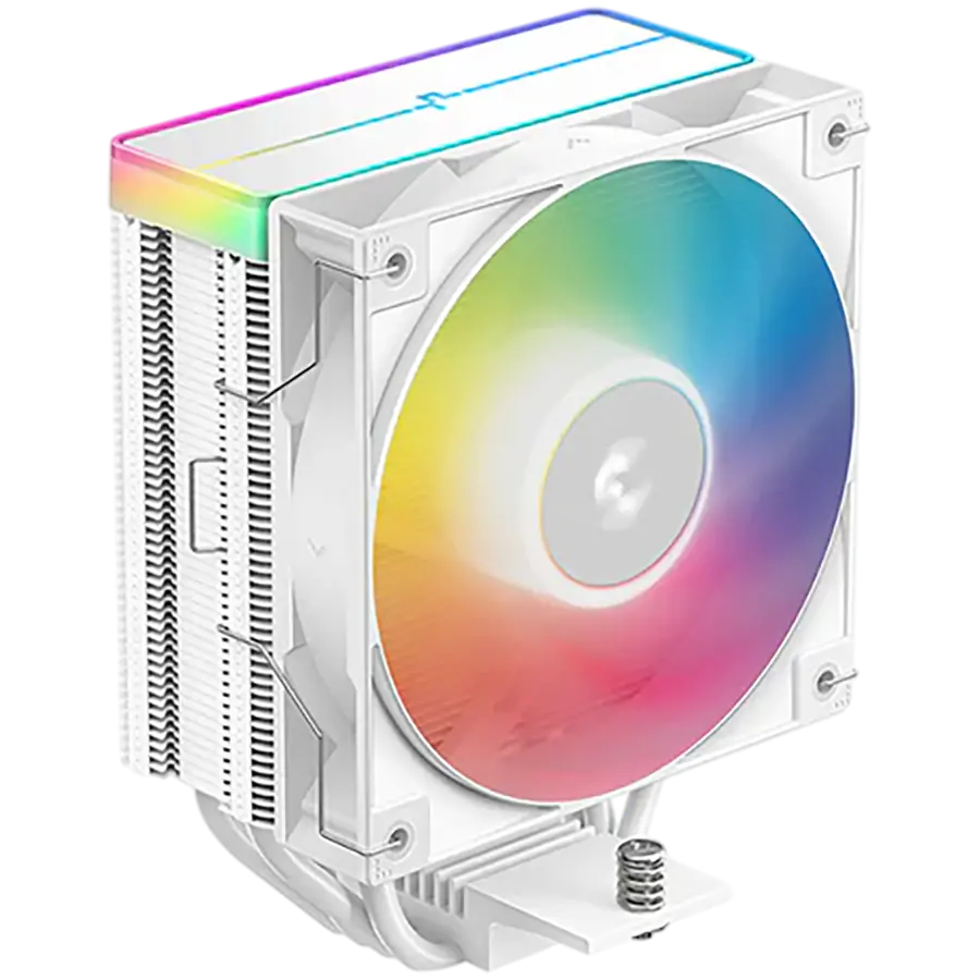 DeepCool AG400 WH ARGB V2, cooler de aer pentru CPU, 1x ventilator 120mm ARGB PWM, capac superior ARGB, TDP 220W, 4 heatpipes, alb