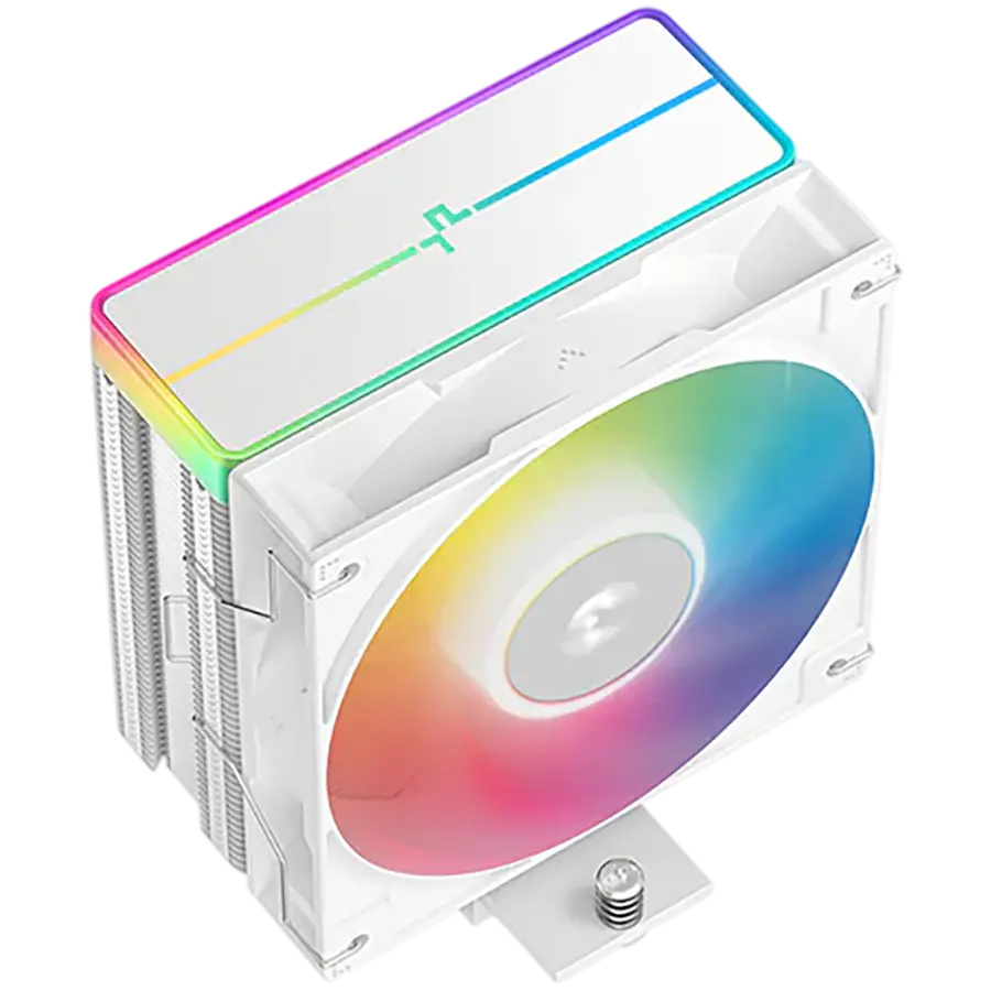 DeepCool AG400 WH ARGB V2, CPU Air Cooler, 1x120mm ARGB PWM Fan, ARGB Top Cover, TDP 220W, 4 Heatpipes, White, LGA1851/1700/1200/115x, AMD AM5/AM4, 125x92x154 mm(LxWxH), 2Y, R-AG400-WHAMMN-GJD - image 1