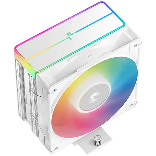 DeepCool AG400 WH ARGB V2, CPU Air Cooler, 1x120mm ARGB PWM Fan, ARGB Top Cover, TDP 220W, 4 Heatpipes, White, LGA1851/1700/1200/115x, AMD AM5/AM4, 125x92x154 mm(LxWxH), 2Y, R-AG400-WHAMMN-GJD - image 1