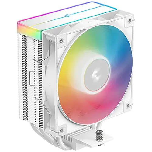 DeepCool AG400 WH ARGB V2, CPU Air Cooler, 1x120mm ARGB PWM Fan, ARGB Top Cover, TDP 220W, 4 Heatpipes, White, LGA1851/1700/1200/115x, AMD AM5/AM4, 125x92x154 mm(LxWxH), 2Y, R-AG400-WHAMMN-GJD