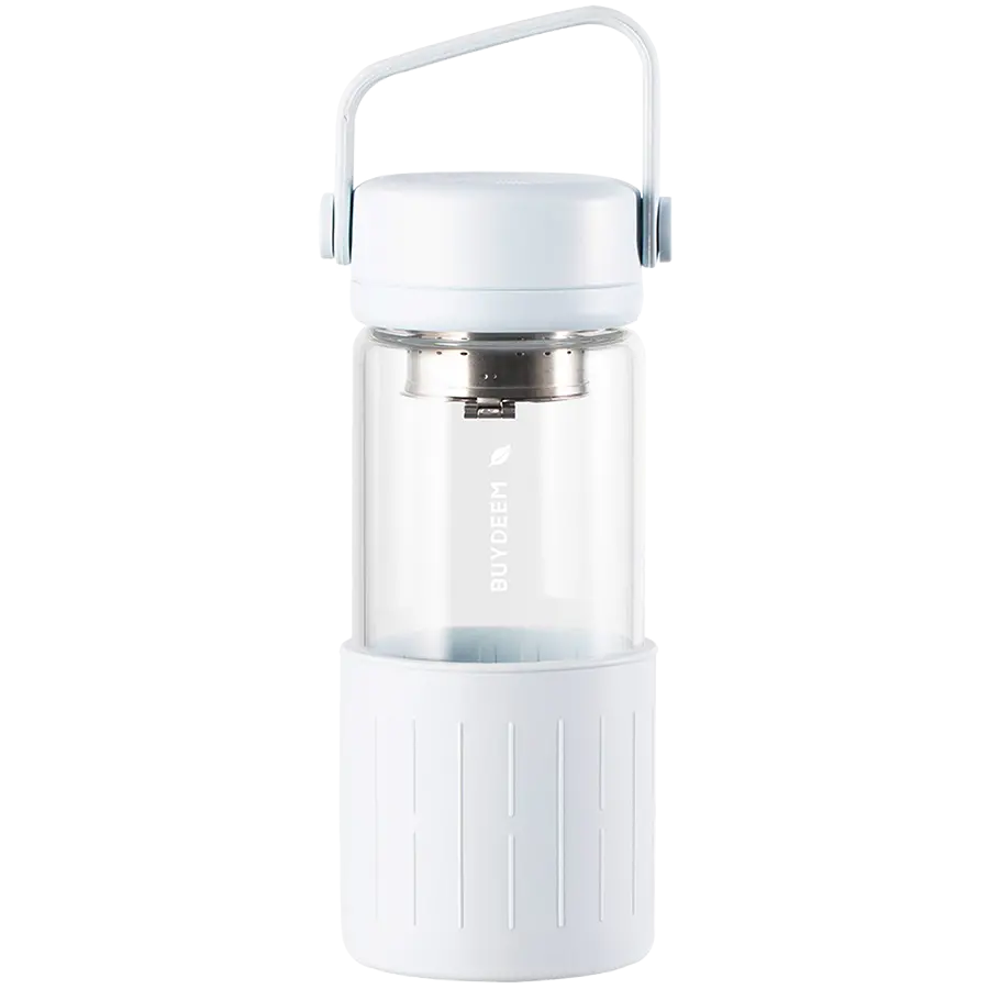 BUYDEEM Glass Tea Bottle 300 ml, model DG42, color Oat White