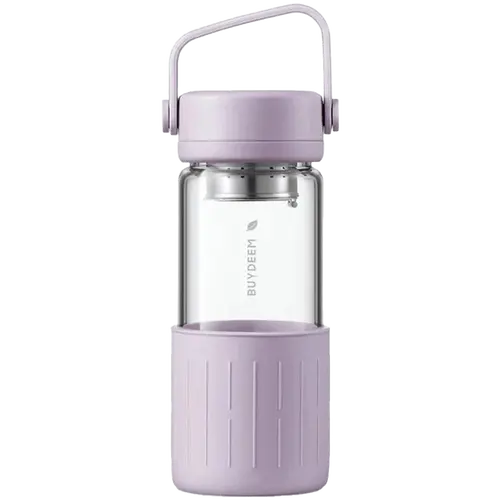 BUYDEEM Portable glass tea bottle 350 ml, model CD1008, color Petal Purple