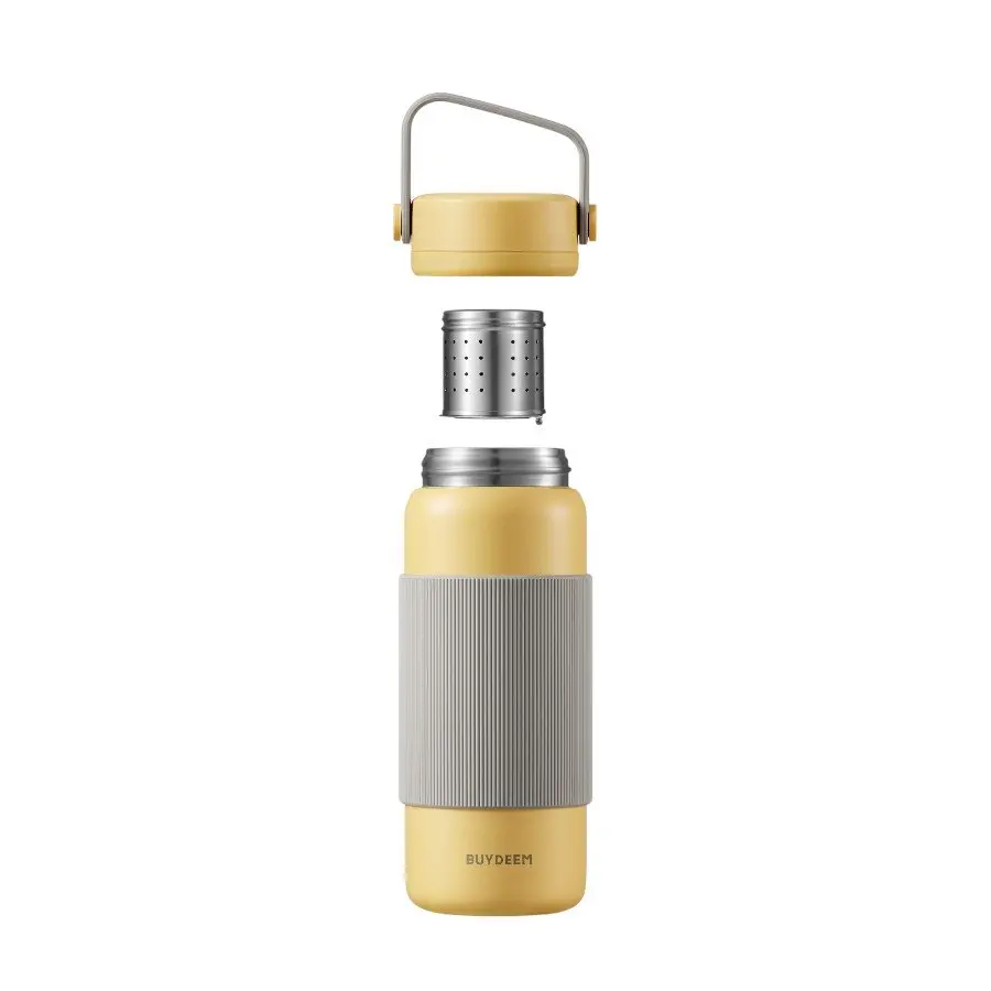 BUYDEEM Tea Infuser Thermos Bottle 400 ml, model CD1011, color Mellow Yellow - image 1