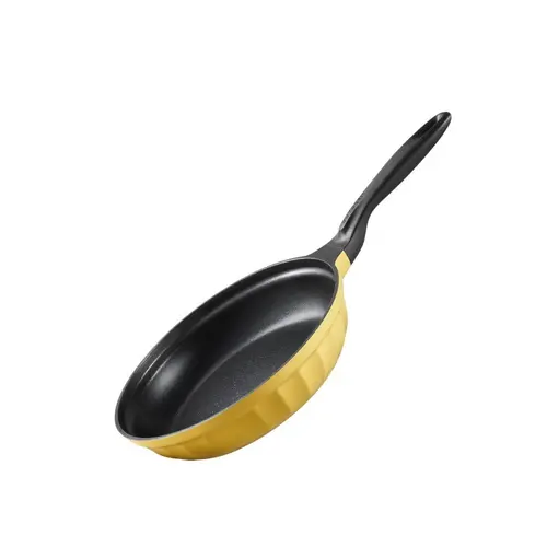 BUYDEEM Tigaie antiaderentă din aluminiu turnat 25 cm, model CP151, culoare Mellow Yellow - 2