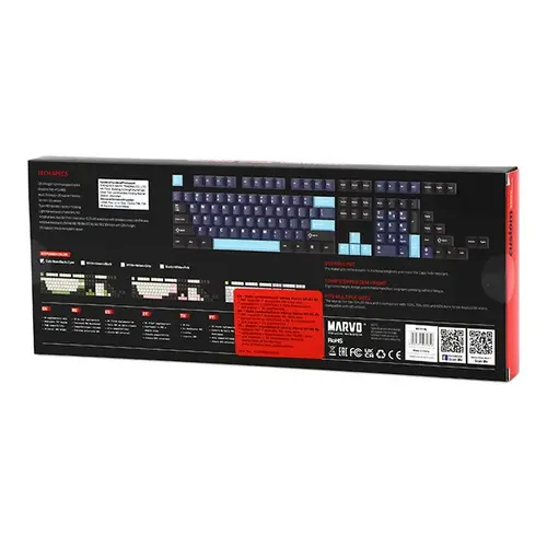Marvo капачки за клавиатура Custom Keycap Set PBT, 104 keys, Dark Blue, Black, Cyan - MARVO-KP-01-BL - image 6