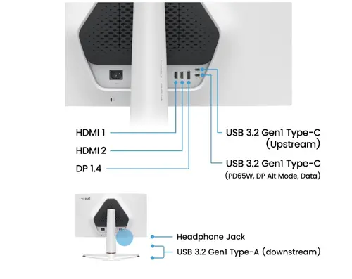 Монитор, BenQ MOBIUZ EX271Q 27", IPS, 180Hz, 1ms, 2560x1440 2K QHD, HDR400, Gaming Monitor, Color Vibrance, Light Tuner, FreeSync Premium, KVM, Console Mode, B.I.+, LBL, 400 nits, 1000:1, HDMI, DP, USB C wDP alt. 65W PD, Speaker 2.5W x2,  6kg. WHITE - image 4